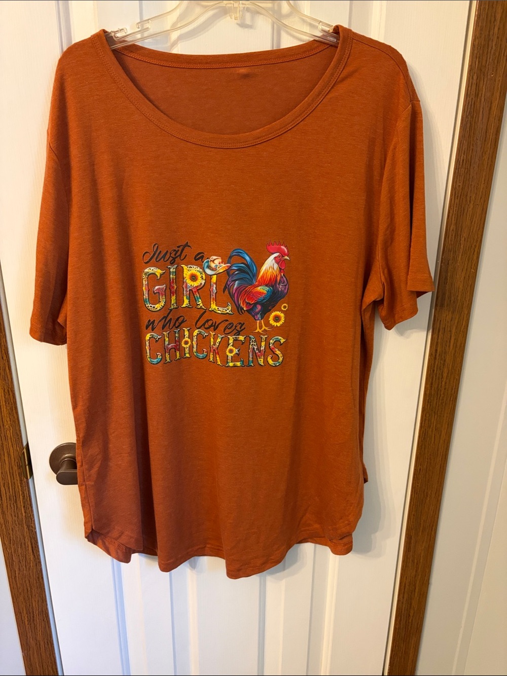 Just a Girl Who Loves Chickens Short Sleeve Tee - Rust